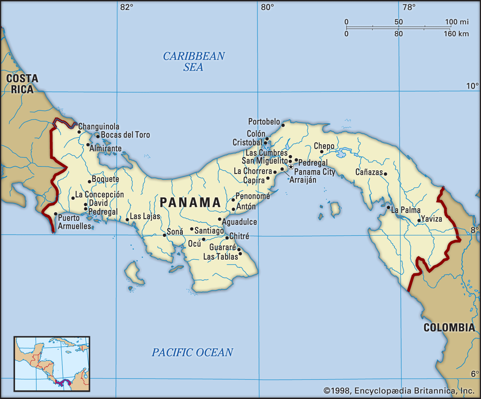 Panama Map Boundaries Cities Locator 2 2 