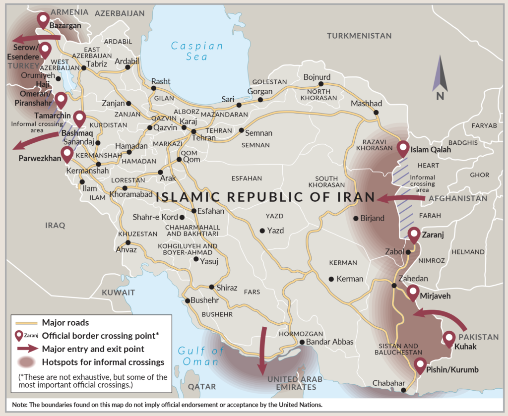Country policy. Iran–Iraq border.